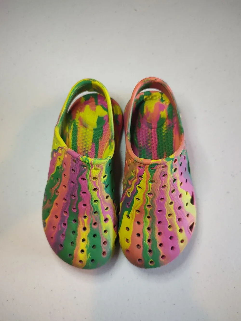 Totes Kids Tie-Dye Clogs Slip-On Pool Shoes Youth Girls Size 7-8